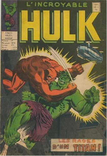 L'Incroyable Hulk Comic Book Back Issues of Superheroes by A1Comix