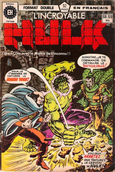 L'Incroyable Hulk # 68, L'Incroyable Hulk # 68 Comic Book Back Is