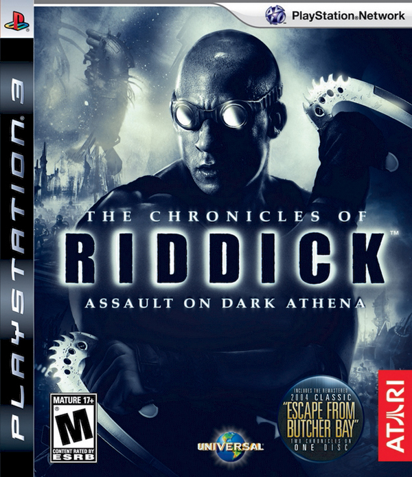 The Chronicles Of Riddick: Assault On Dark Athena Video Game Back Title by WonderClub