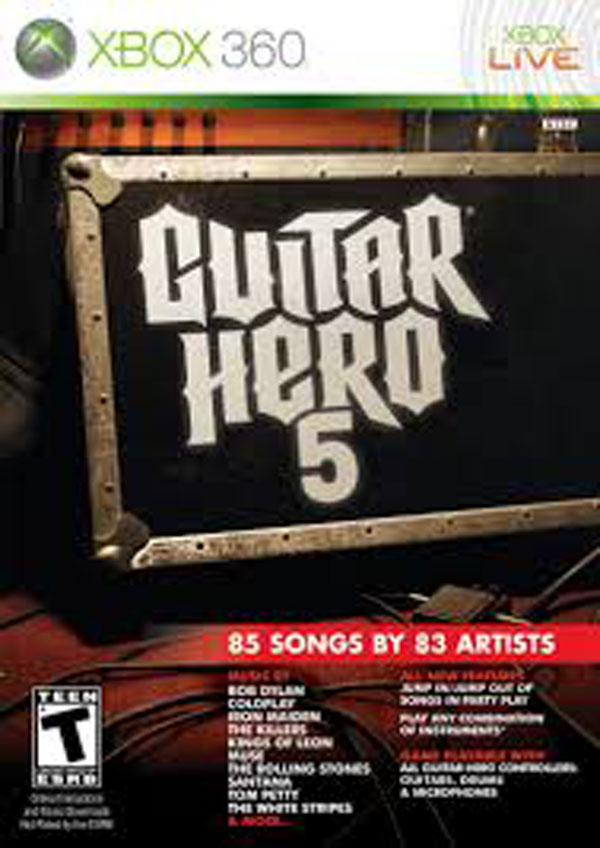 Guitar Hero 5 Video Game Back Title by WonderClub