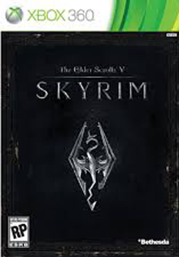 The Elder Scrolls V: Skyrim Video Game Back Title by WonderClub