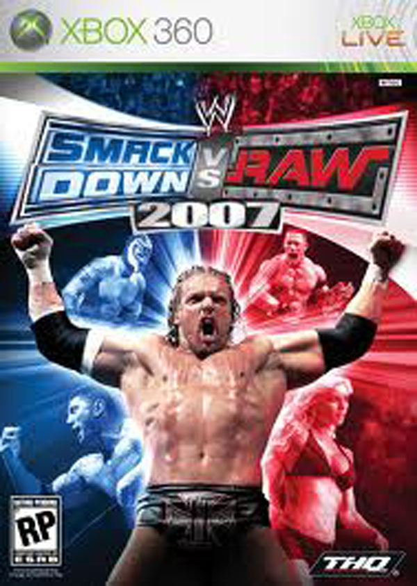 WWE SmackDown Vs. Raw 2008 Video Game Back Title by WonderClub