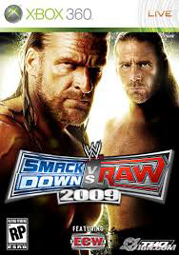 WWE SmackDown Vs. Raw 2009 Video Game Back Title by WonderClub